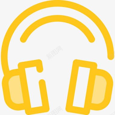 耳机电子15黄色图标图标