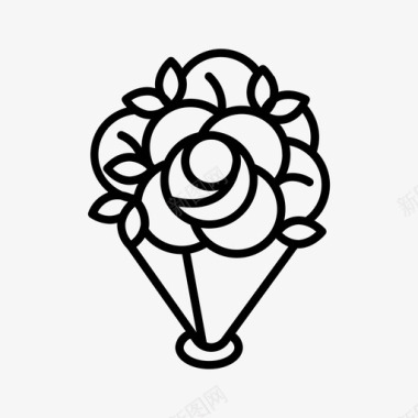 花束花玫瑰图标图标