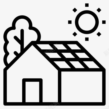 绿色能源图标太阳能电池清洁能源图标图标