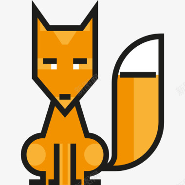 狐狸动物2线性颜色图标图标