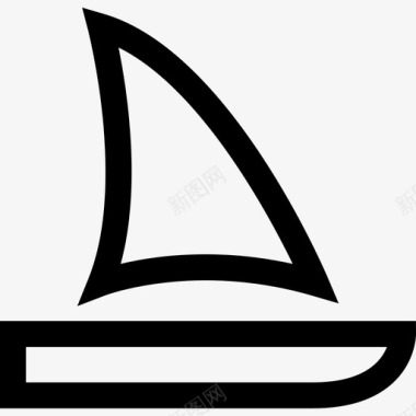 帆船户外度假直线型图标图标