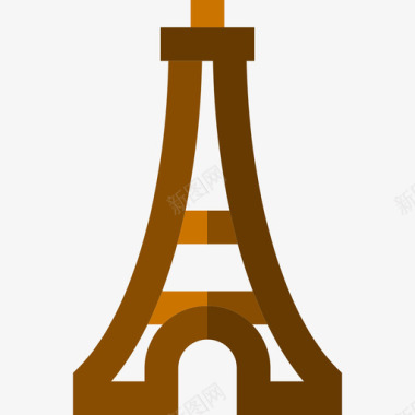 旅行必备品埃菲尔铁塔旅行套装扁平图标图标