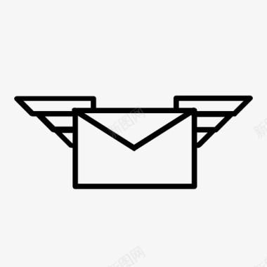 飞行信息电子邮件翅膀图标图标