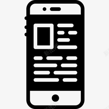 短信手机icon智能手机新闻媒体2填充图标图标