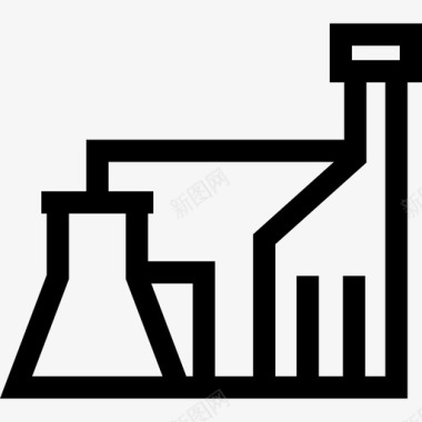 机械夹紧工厂工厂机械图标集合线性图标