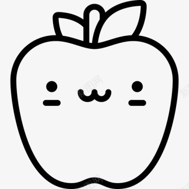 苹果可爱的食物直系的图标图标