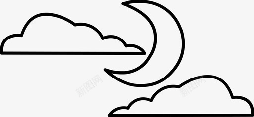 月亮云可爱图标图标