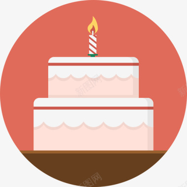 生日蛋糕食品和饮料4平的图标图标