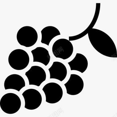 葡萄美食收藏填充图标图标