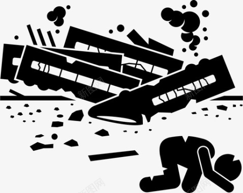 火车相撞事故铁路图标图标