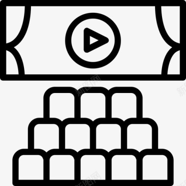 电影星空电影院电影4线性图标图标