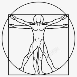 人体黄金维度人体解剖学达芬奇人体工程学人体解剖学图标高清图片