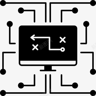 数字77数字战略计算机数字营销图标图标