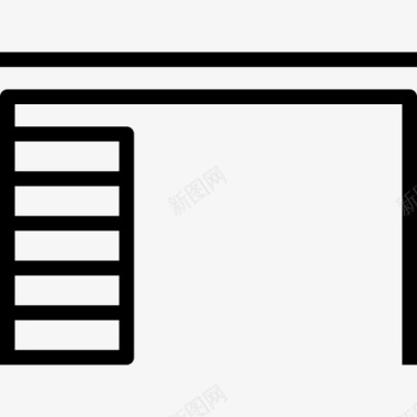办公桌家具5线性图标图标