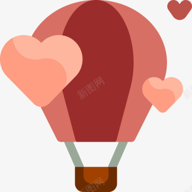 热气球爱情2号平的图标图标