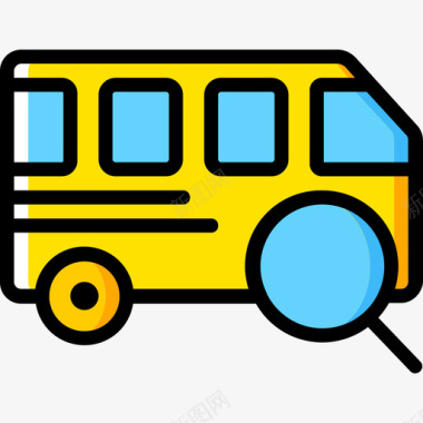 地铁和公交4路公交车黄色图标图标