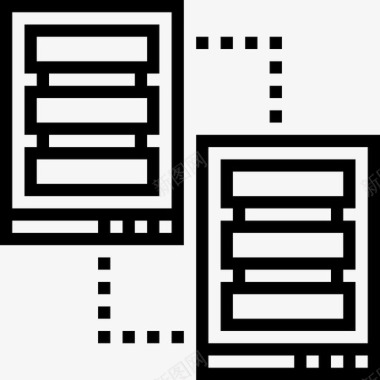 托管服务器机架服务器网络托管线性图标图标