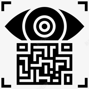 眼睛扫描条形码二维码图标图标