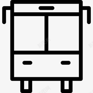 公共标识安全公共汽车运输汇编线性图标图标