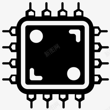icon智能穿戴集成电路电子电路微芯片电路图标图标
