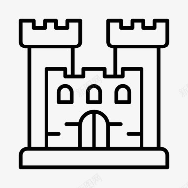 爱丁堡城堡古代历史地标图标图标