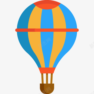 气球气球旅行平底色图标图标