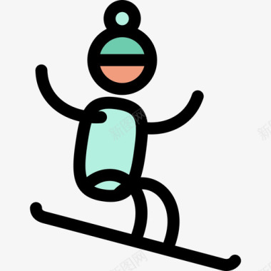 滑雪板运动运动元素图标图标