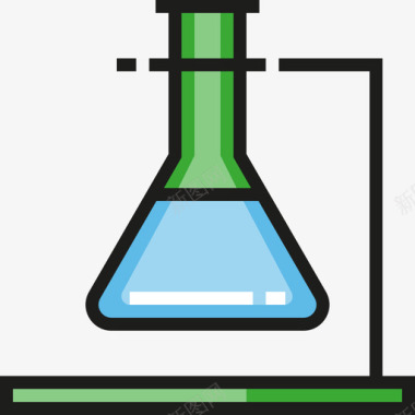科学健康饮食烧瓶科学线性颜色图标图标