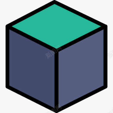 立方体元素线颜色图标图标