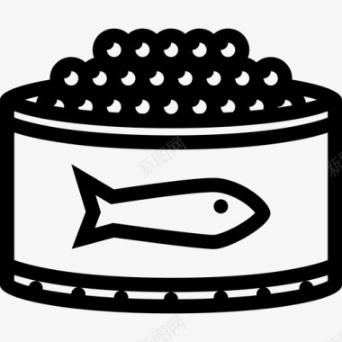 鱼子酱食品和饮料13线性图标图标