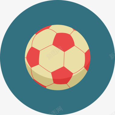 足球玩具2圆形平面图标图标