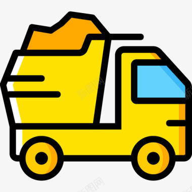自卸卡车运输4黄色图标图标