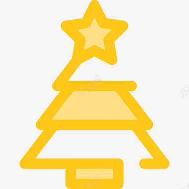 圣诞树假日15黄色图标图标