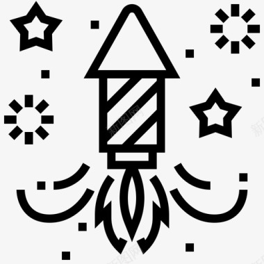 烟火圣诞节火箭图标图标