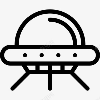 飞行堡垒不明飞行物空间与科学线性图标图标