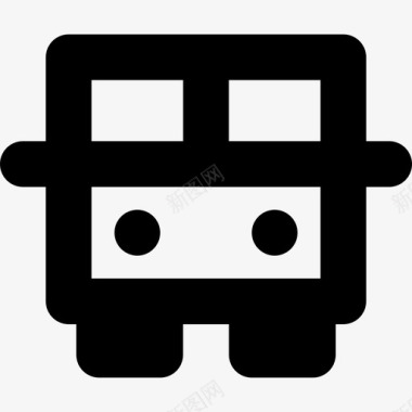 公共标识安全公共汽车运输要素直线图标图标