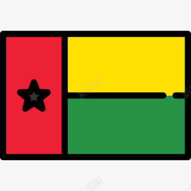 矩形几内亚比绍旗帜收藏矩形图标图标