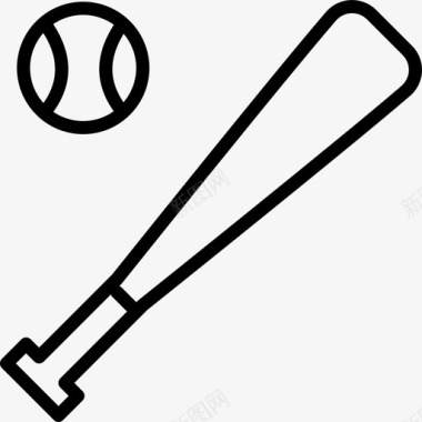 棒球运动棒球运动和游戏直线型图标图标