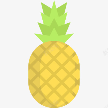 菠萝夏季套装扁平图标图标