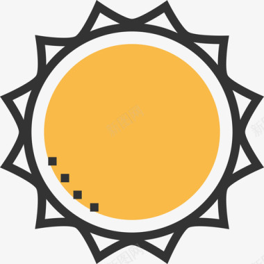 太阳太空5黄色阴影图标图标