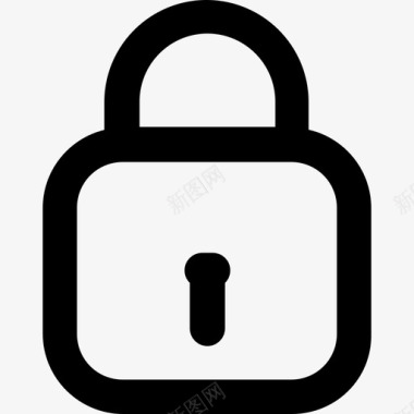 公共标识安全挂锁安全图标集合粗体圆形图标