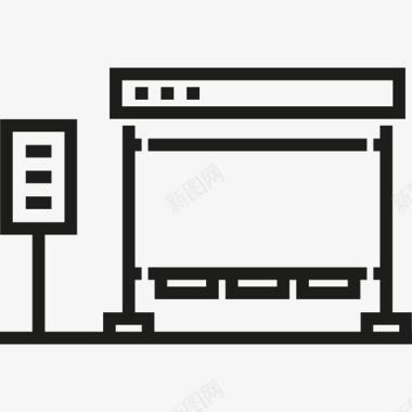 车站的图标公共汽车站城市3直线图标图标