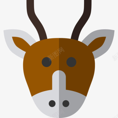 羚羊动物6扁平图标图标
