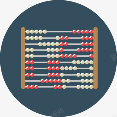 算盘珠算盘教育与科学圆扁图标图标