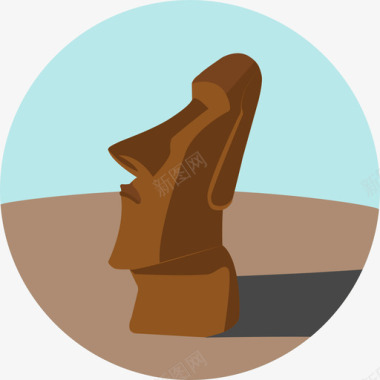 摩埃世界纪念碑圆形平面图标图标