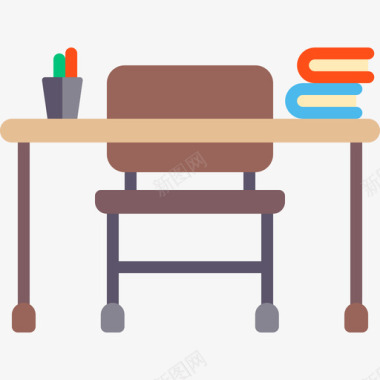 书桌教育元素3扁平图标图标