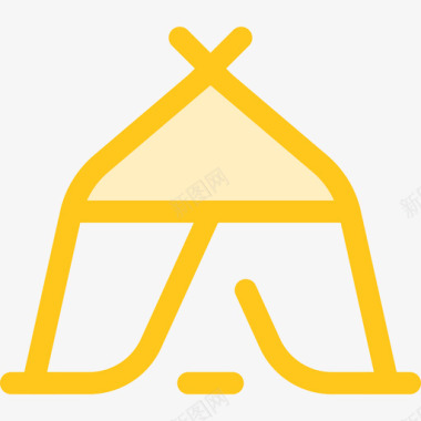 帐篷室外3黄色图标图标