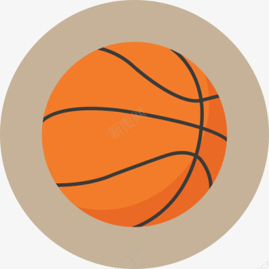 篮球运动5圆圈平图标图标