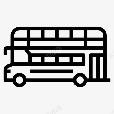 伦敦巴士双层巴士交通图标图标