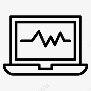 科技发电笔记本电脑商务电脑图标图标